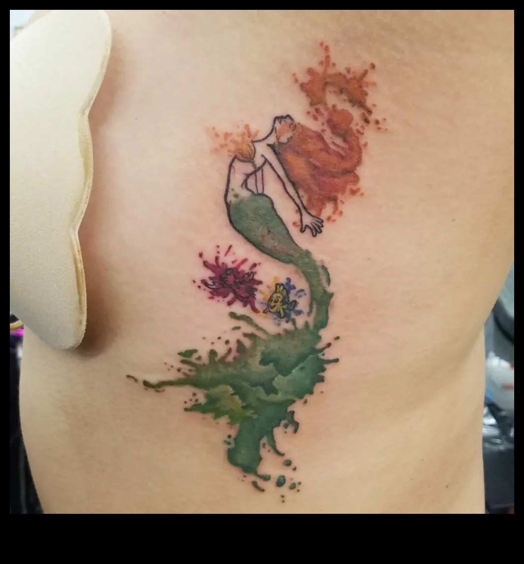 Krāsu, košu akvareļu tetovējumu audekls, kas liks jums pasmaidīt 5 Krāsu audekls: dinamiski akvareļu tetovējumi jums